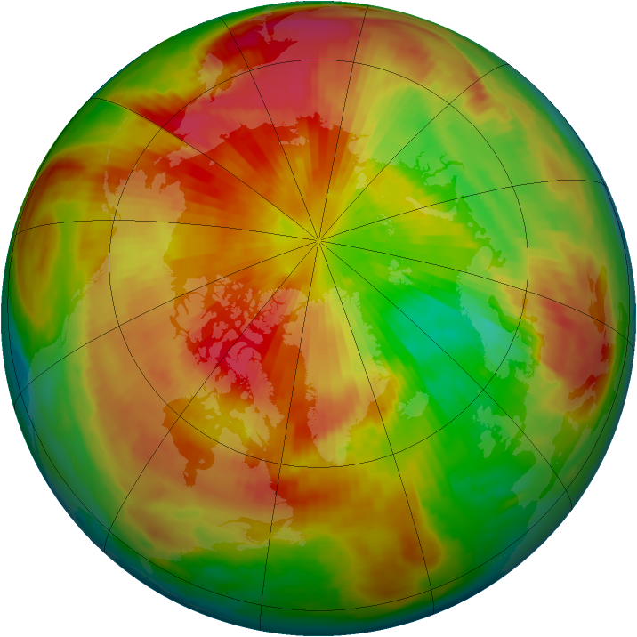 Arctic ozone map for 21 March 1998